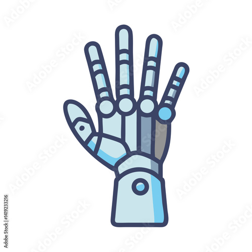 Cybernetic Hand Icon Representing Bionic Prosthesis and Advanced Limb Technology