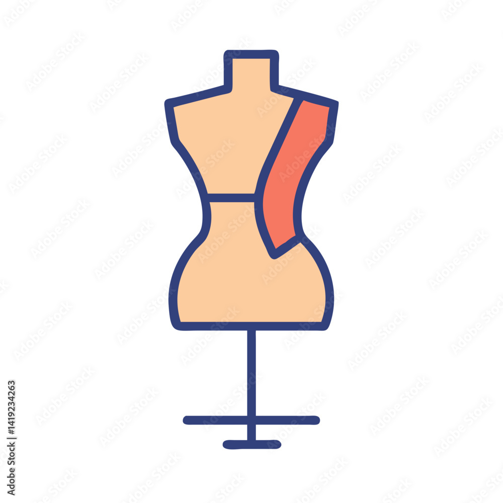 Dress Form Icon Representing Tailoring and Fitting for Fashion Design Dress Form Icon Representing Tailoring and Fitting for Fashion Design