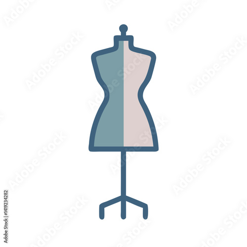 Dress Form Icon Representing Tailoring and Fitting for Fashion Design