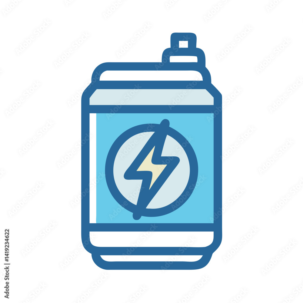 Energy Can Icon Representing Futuristic Power and Renewable Energy Source Energy Can Icon Representing Futuristic Power and Renewable Energy Source