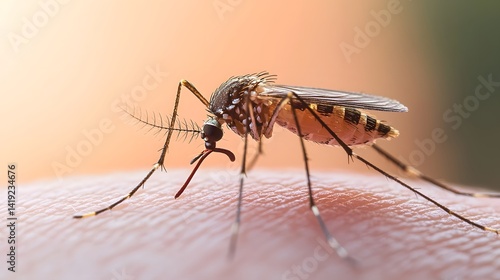 Wallpaper Mural Detailed view of a mosquito insect with preventive measures and products for avoiding disease transmission and bites including natural plant based repellents ecology and health concepts Torontodigital.ca