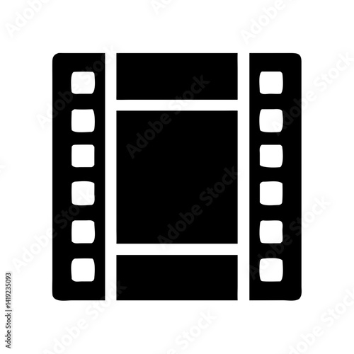 Film Frame Icon Representing Motion Picture and Cinematic Media