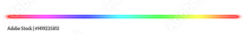 neon line, abstract flowing colorful rainbow underline isolated on transparent background, PNG file