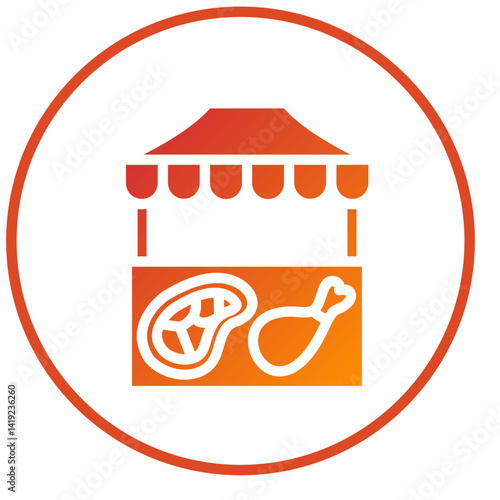Vector Design Meat Stall Icon Style