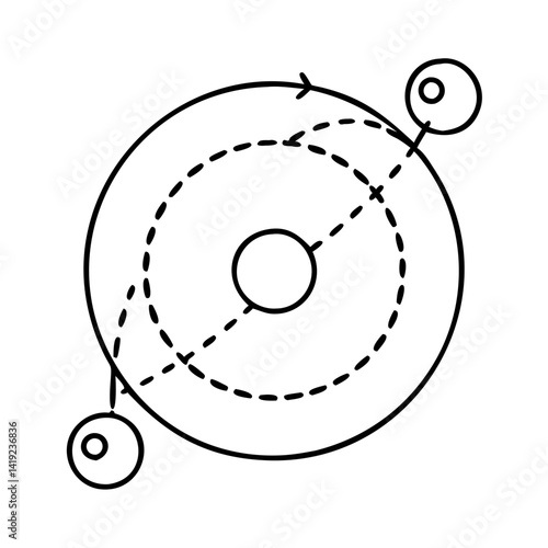 orbital path icon, orbital path line art - simple line art of orbital path, perfect for orbital path logos and icons