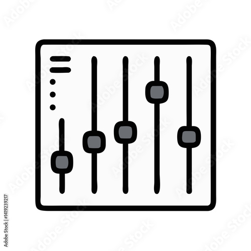 Mixer Sliders Icon Representing Audio Mixing Control and Sound Adjustment