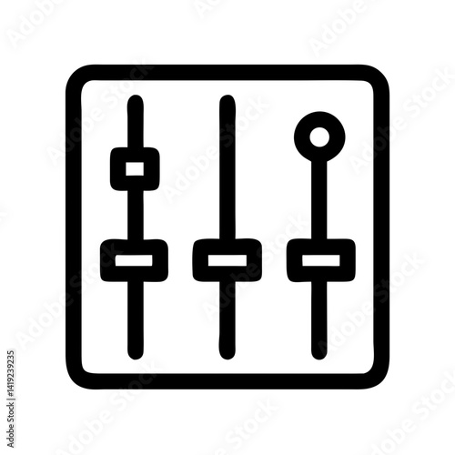 Mixer Sliders Icon Representing Audio Mixing Control and Sound Adjustment