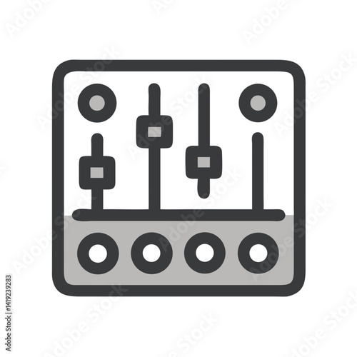 Mixer Sliders Icon Representing Audio Mixing Control and Sound Adjustment