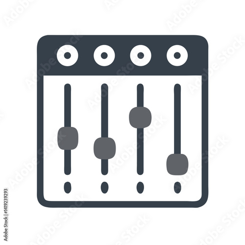 Mixer Sliders Icon Representing Audio Mixing Control and Sound Adjustment