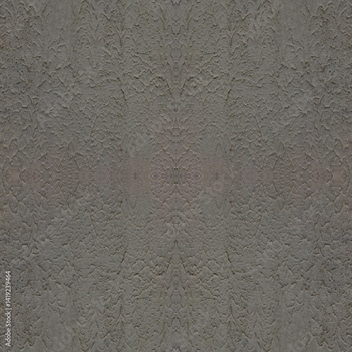 An old, gray cement wall. Grey, stone background. Concrete texture. Seamless image. Symmerical.
