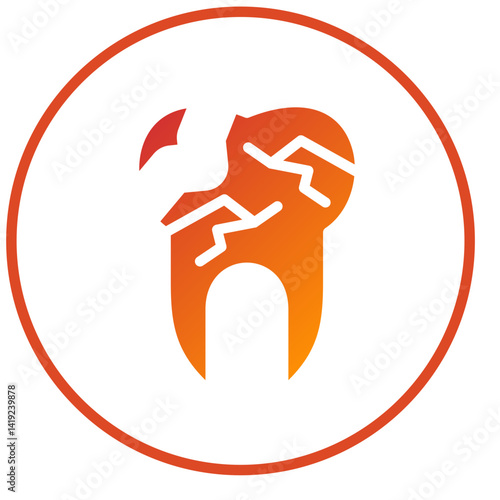 Broken Tooth Icon Style