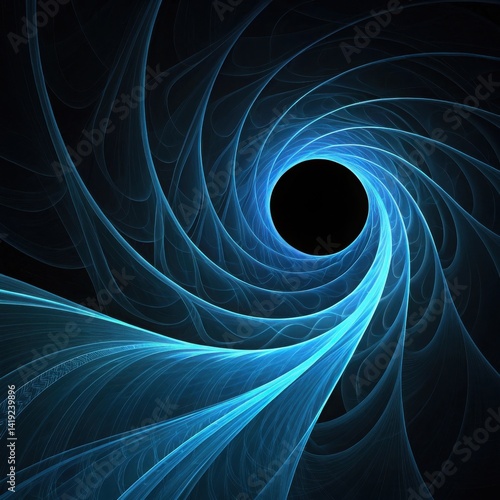 Blue Fractal Spiral with Radiant Light Energy Pattern