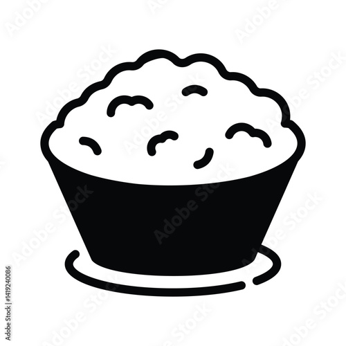 Get hold of this amazing glyph style icon of boiled rice bowl