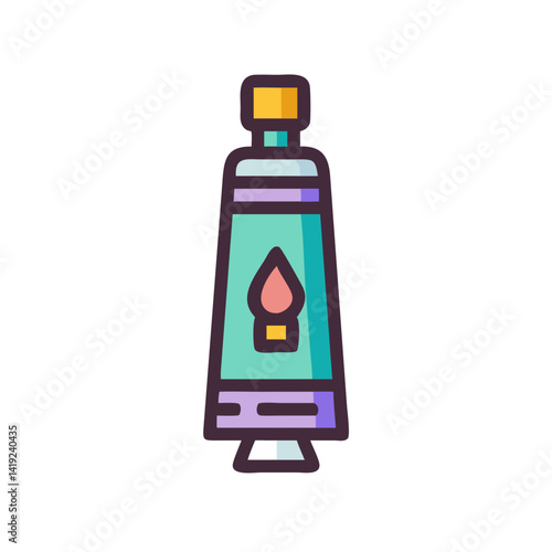 Paint Tube Icon Representing Artist Supplies and Creative Painting Tools