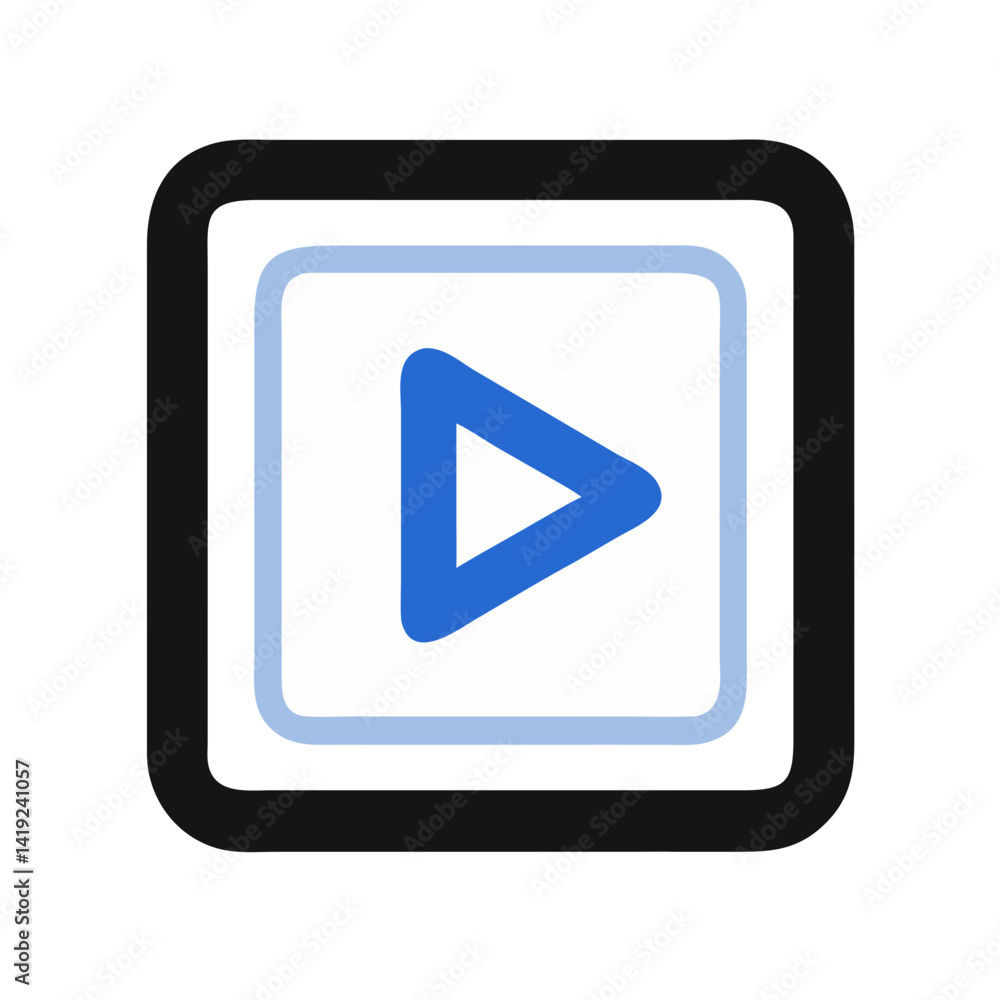 Play Button Icon Representing Media Playback and Digital Content Streaming Play Button Icon Representing Media Playback and Digital Content Streaming