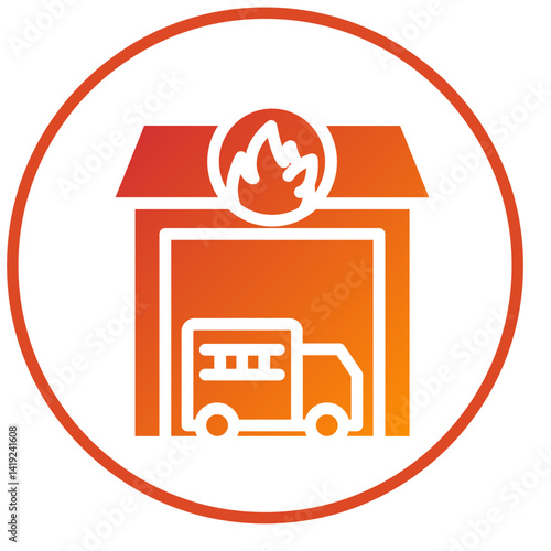 Firefighter Garage Icon Style