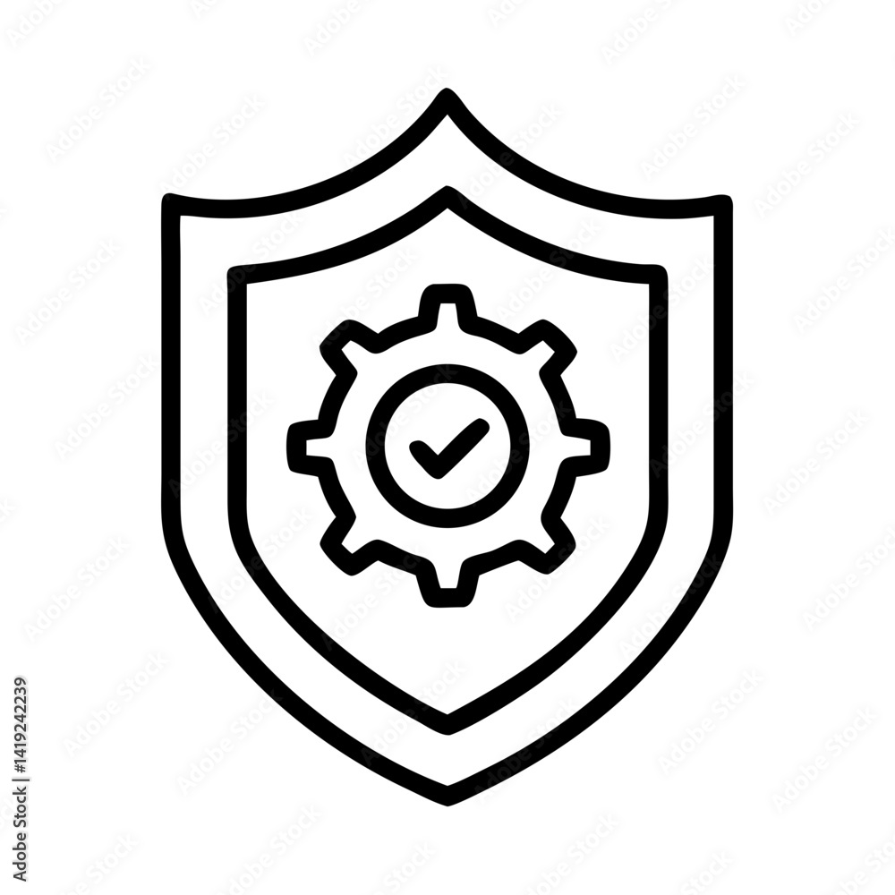 Shield Icon Representing Protection or Defense Layer for Security Systems Shield Icon Representing Protection or Defense Layer for Security Systems