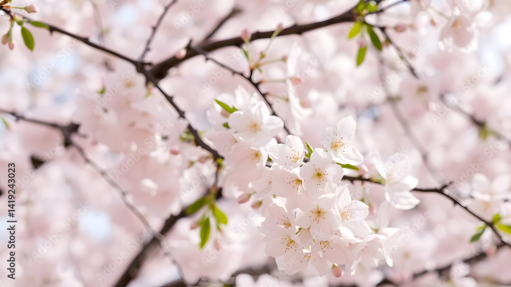 A beautiful spring backdrop filled with blooming cherry blossoms enhances the joy of a Hanami celebration A beautiful spring backdrop filled with blooming cherry blossoms enhances the joy of a Hanami celebration