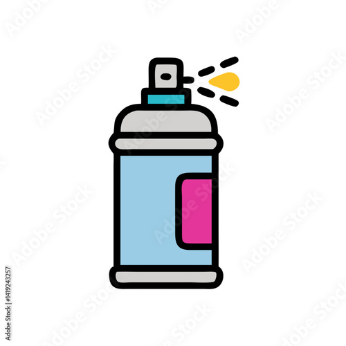 Spray Paint Can Icon Representing Graffiti Tool and Street Art Equipment