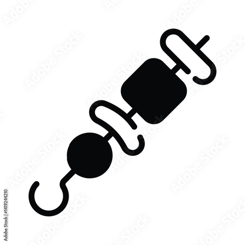 Easy to use glyph style icon of bbq skewer