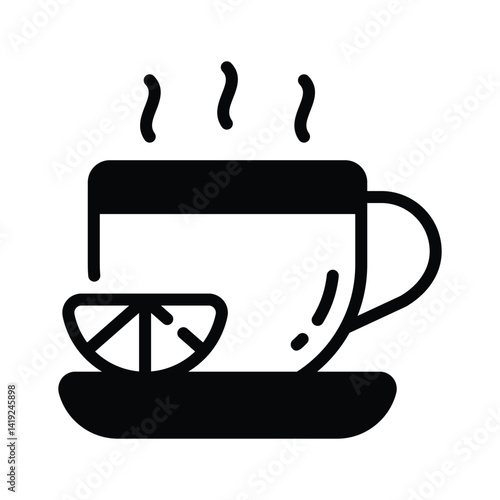 Have a sight of this trendy glyph icon of lemon tea cup