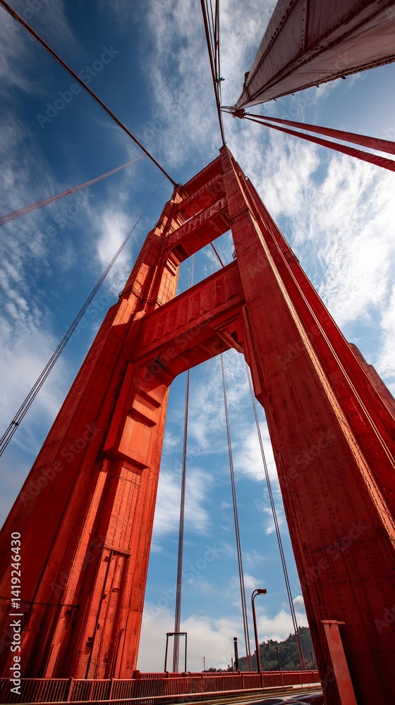 Fototapeta premium Towering structure against a dramatic sky