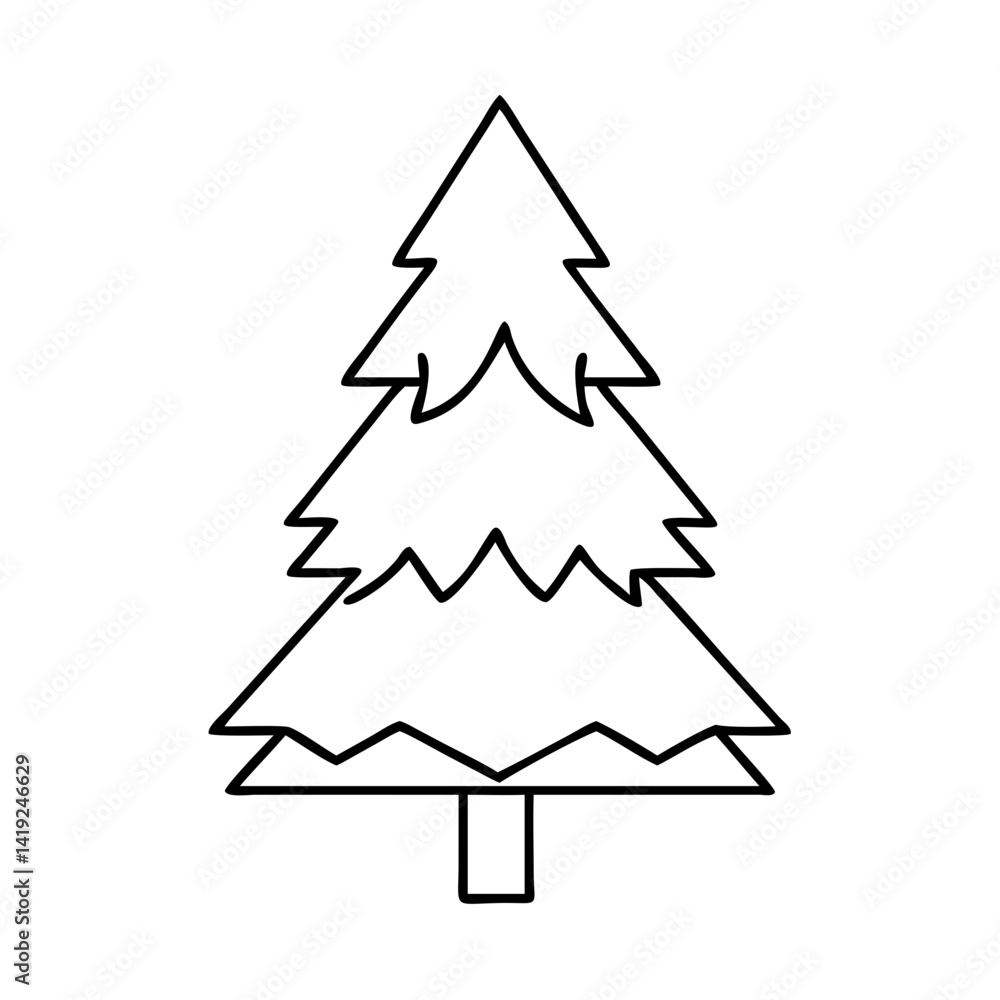 pine tree icon, pine tree line art - simple line art of pine tree, perfect for pine tree logos and icons pine tree icon, pine tree line art - simple line art of pine tree, perfect for pine tree logos and icons