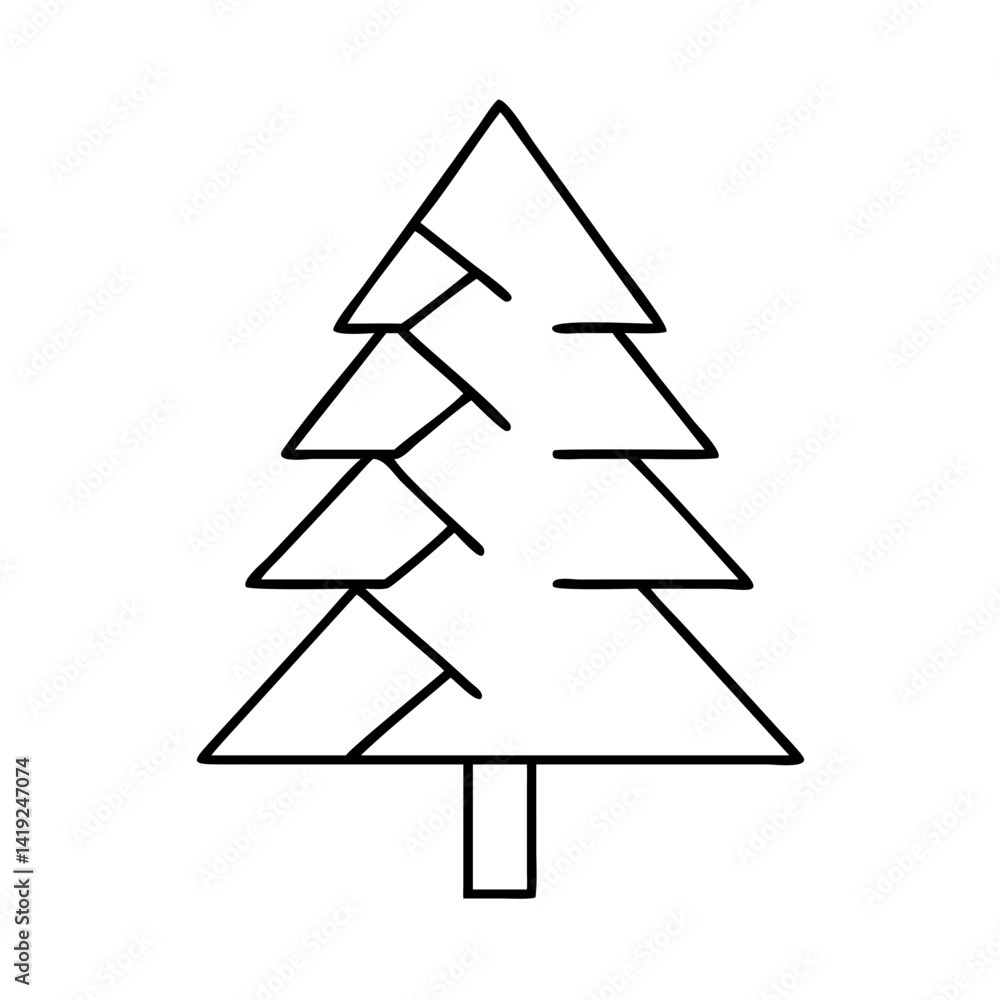 pine tree icon, pine tree line art - simple line art of pine tree, perfect for pine tree logos and icons pine tree icon, pine tree line art - simple line art of pine tree, perfect for pine tree logos and icons