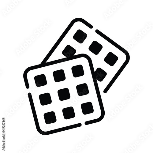 Grab this simple yet handy glyph icon of waffles