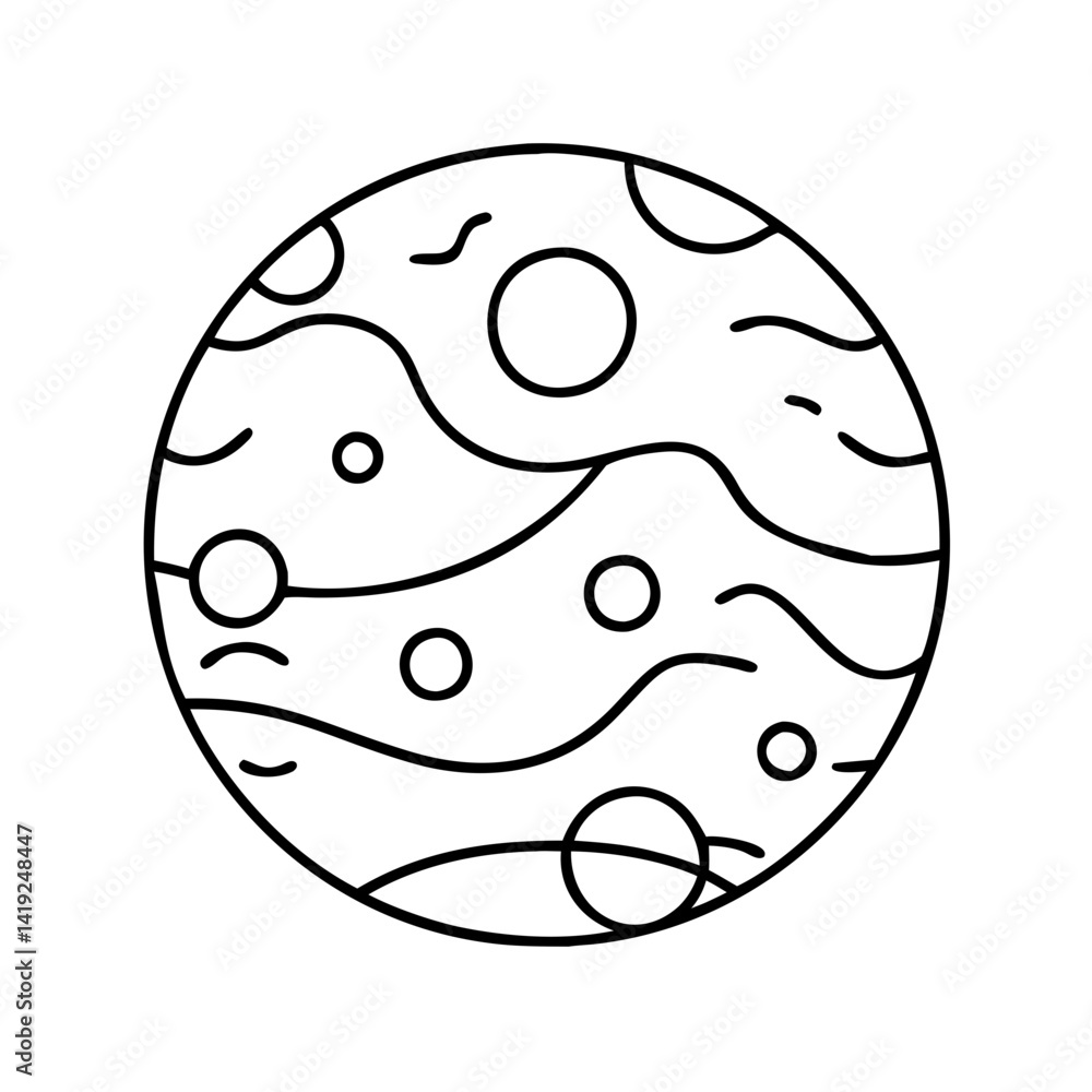 planet surface icon, planet surface line art - simple line art of planet surface, perfect for planet surface logos and icons planet surface icon, planet surface line art - simple line art of planet surface, perfect for planet surface logos and icons