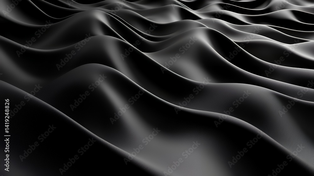 Fototapeta premium Abstract black drapery texture design