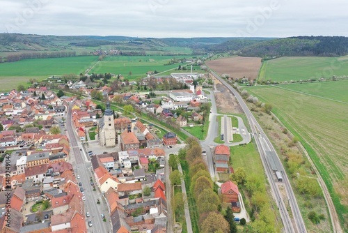 Obraz na płótnie Laucha an der Unstrut aus der Luft | Luftbilder von Laucha w salonie