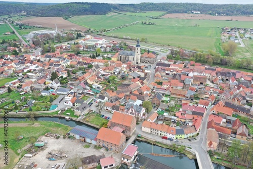 Obraz na płótnie Laucha an der Unstrut aus der Luft | Luftbilder von Laucha w salonie