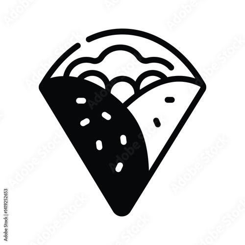 Catch a sight of this glyph style icon of crepe