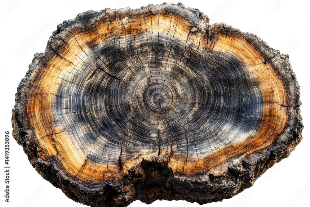 Ancient Tree Cross Section Rings of Time Deep Hues Intricate Detail Isolated Black on transparent background Ancient Tree Cross Section Rings of Time Deep Hues Intricate Detail Isolated Black on transparent background
