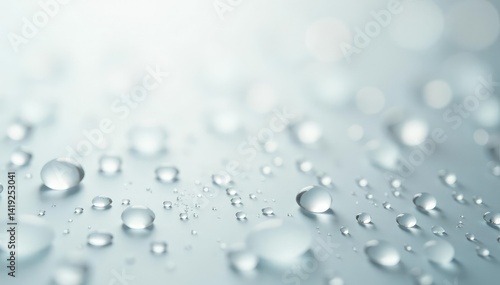 Wallpaper Mural Gentle rain, individual drops falling on white , spray, mist Torontodigital.ca