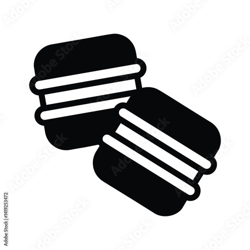 Macarons icon creatively designed in glyph style