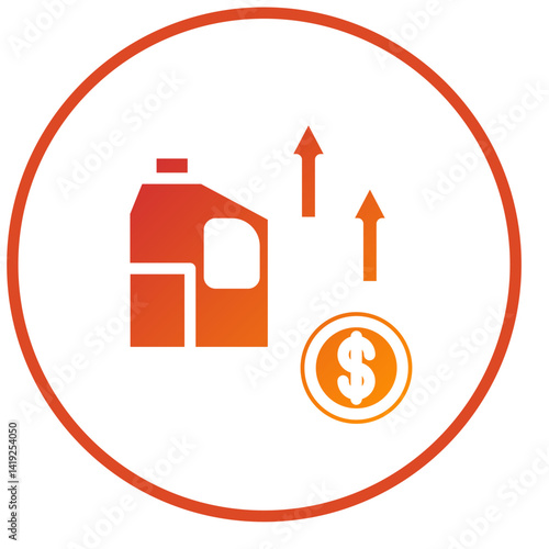 Oil Price Increase Icon Style