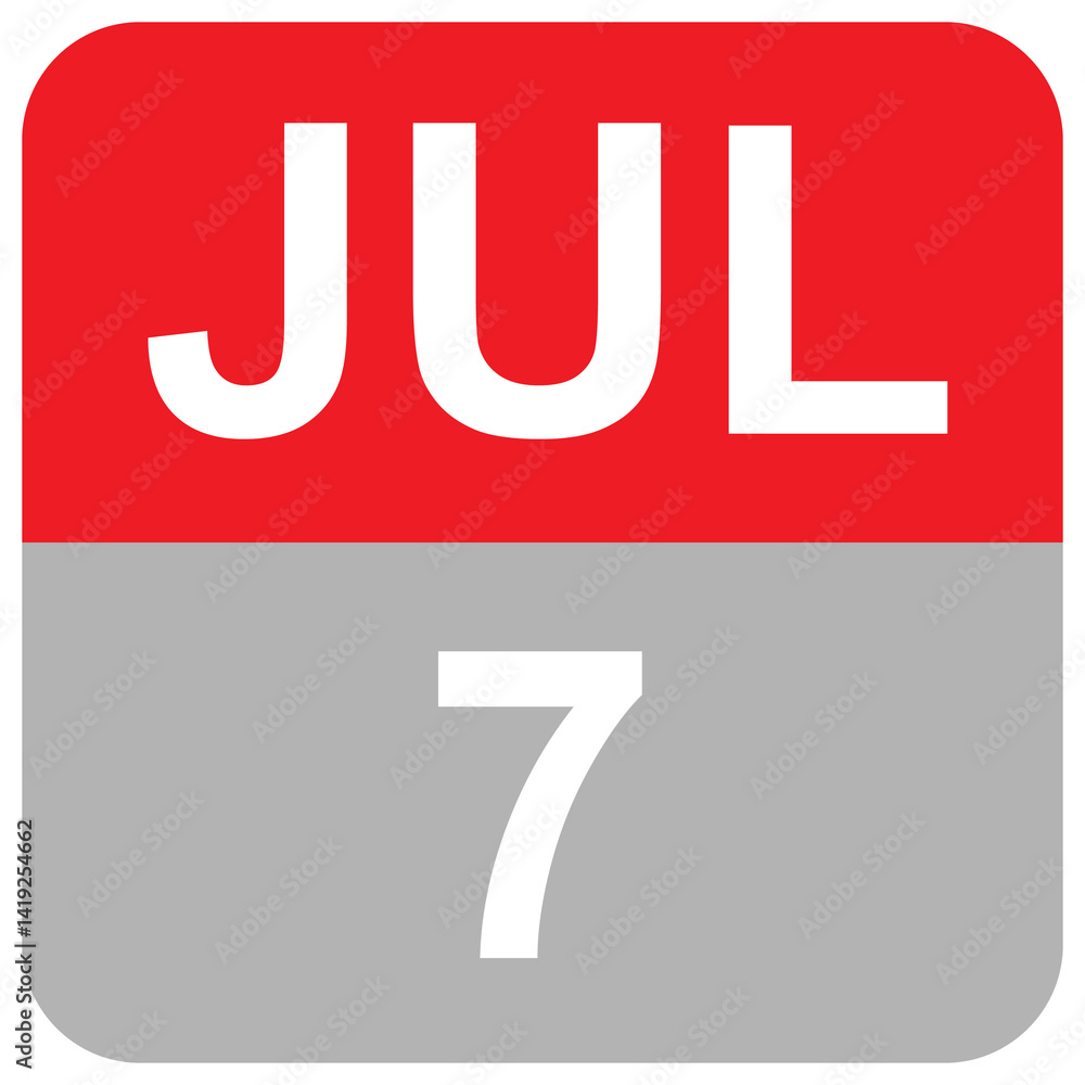 Fototapeta premium JUL 7 - MONTHS DAILY DATE