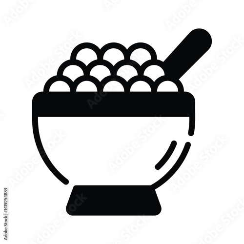 A modern yet handy glyph style icon of food bowl