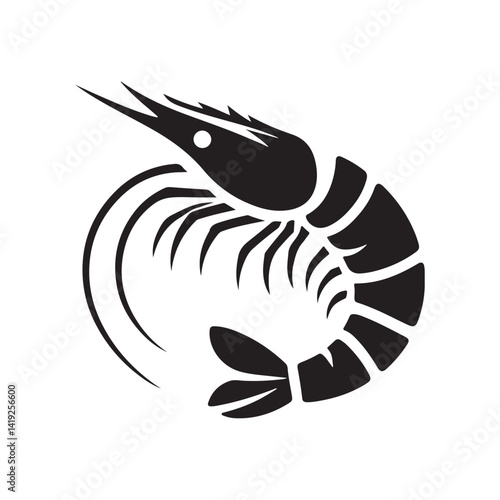  shrimp Silhouette vector illustration