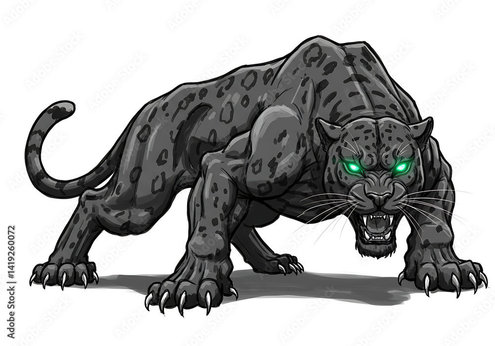 Fototapeta premium prowling panther vector illustration