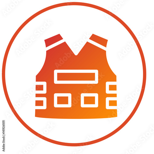 Bulletproof Vest Icon Style