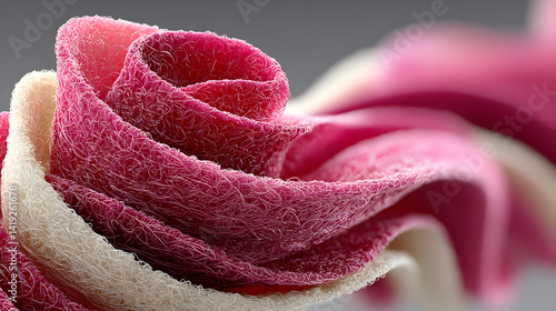 Plush swirl wave in soft motion. 3D rendered