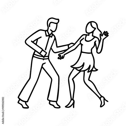rumba dancers icon, rumba dancers line art - simple line art of rumba dancers, perfect for rumba dancers logos and icons