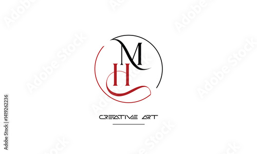 MH, HM, M, H abstract letters logo monogram