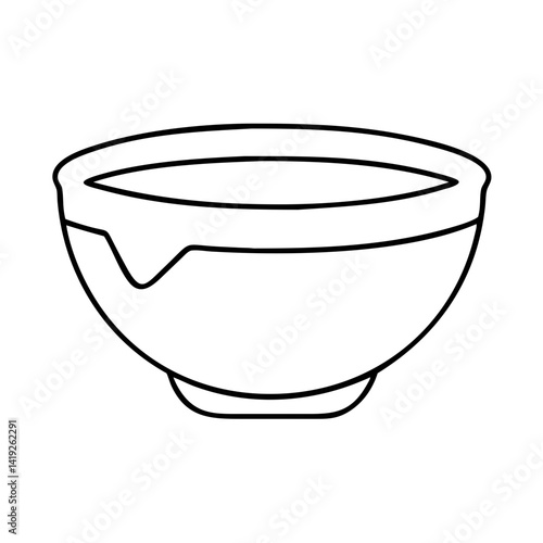 salsa bowl icon, salsa bowl line art - simple line art of salsa bowl, perfect for salsa bowl logos and icons