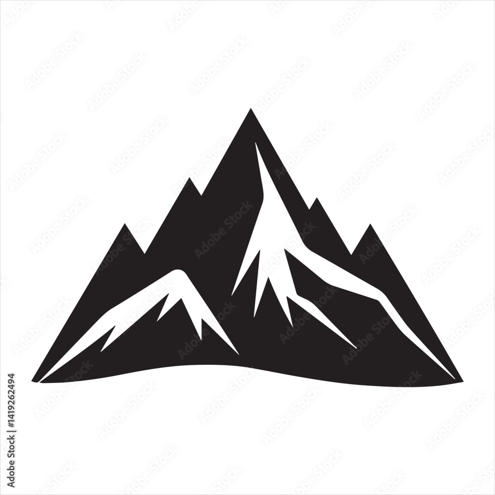Fototapeta premium Mountain Shape Silhouette | Hills Vector Graphic Isolated on White