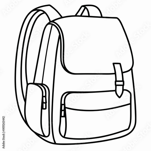 "Modern Backpack Design in Minimalist Line Art"
