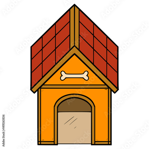 doghouse illustration hand drawn isolated vector